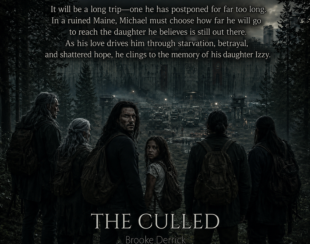The CULLED by Brooke Derrick, a group in a ruined Maine landscape