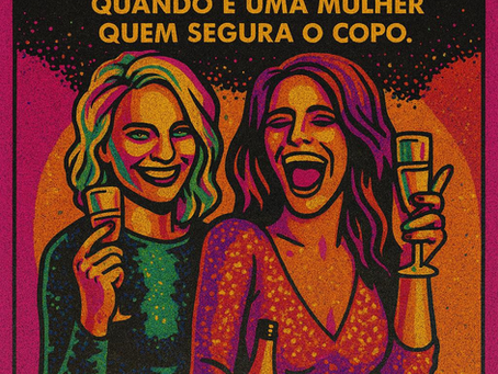 Mulher brinda com uma taça de vinho em um bar, refletindo sobre a dor e a liberdade feminina no dia a dia.