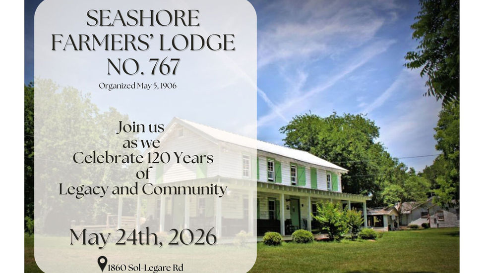 Seashore Farmers’ Lodge No. 767 to Celebrate 120 Years of Legacy and Community