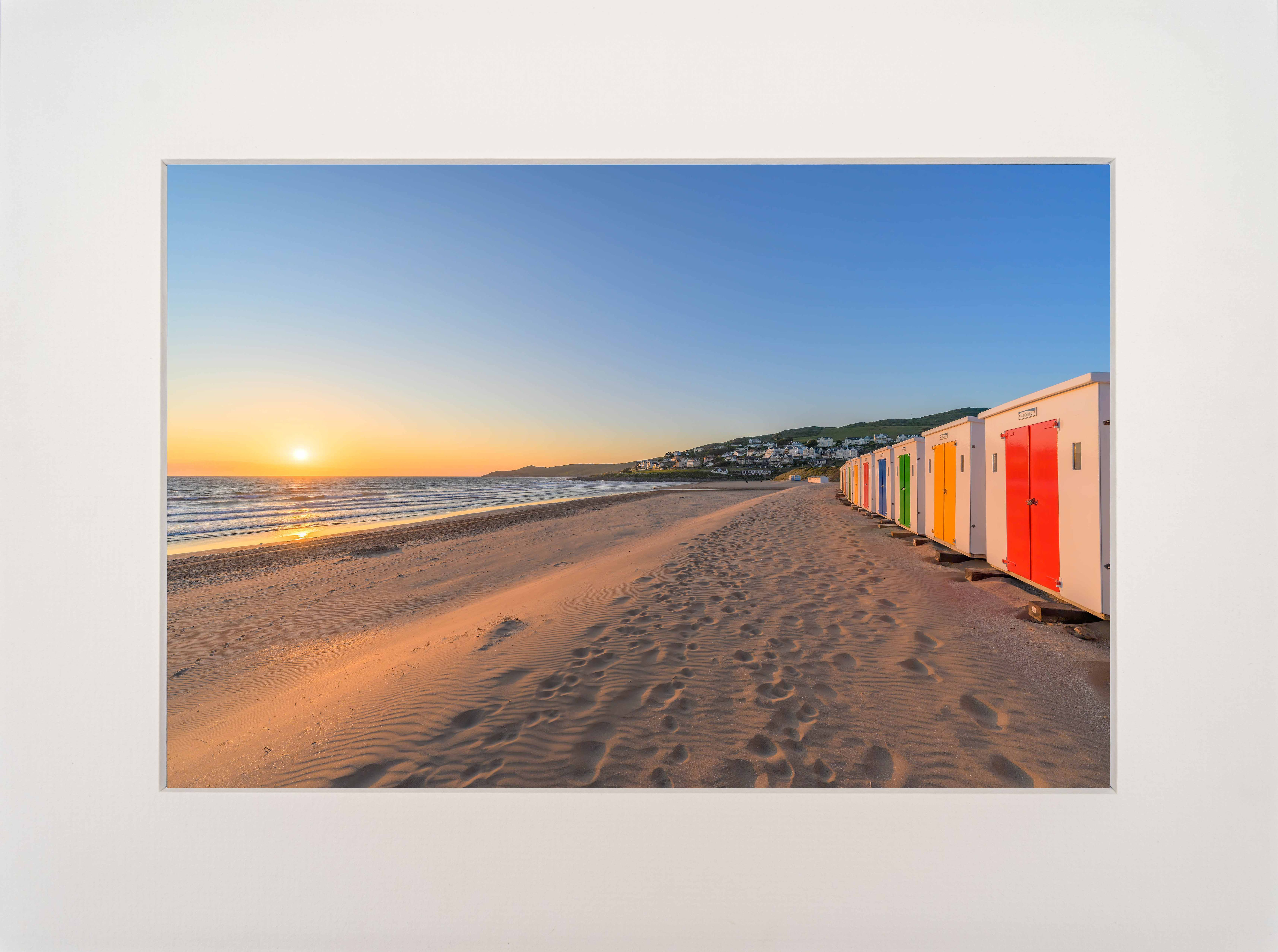 Red Yellow Green Blue Sunset and Stripes - 16x12 inch Signed Mounted Photo