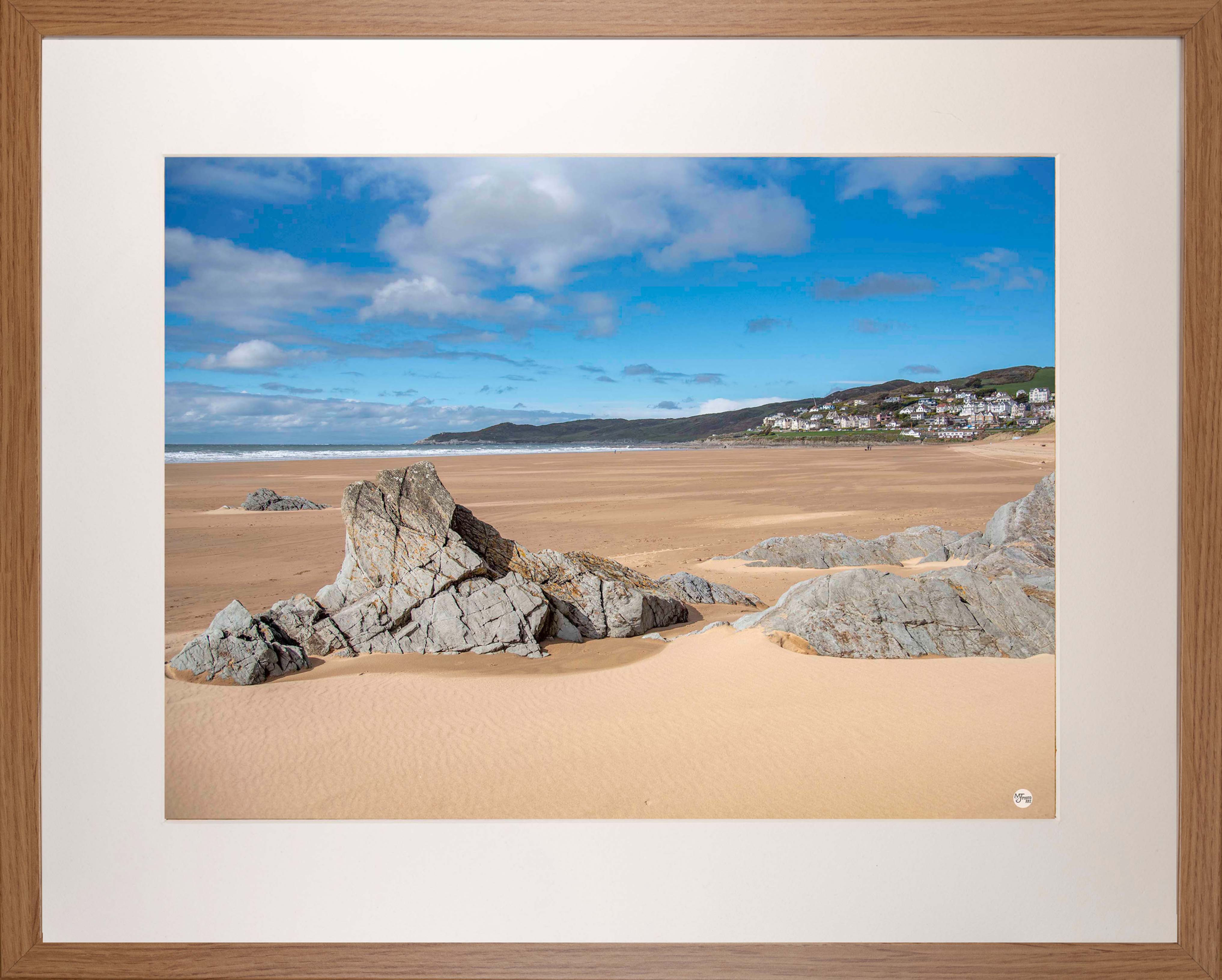 Wood Framed Picture - 400 x 500mm - Woolacombe from Mill Rock