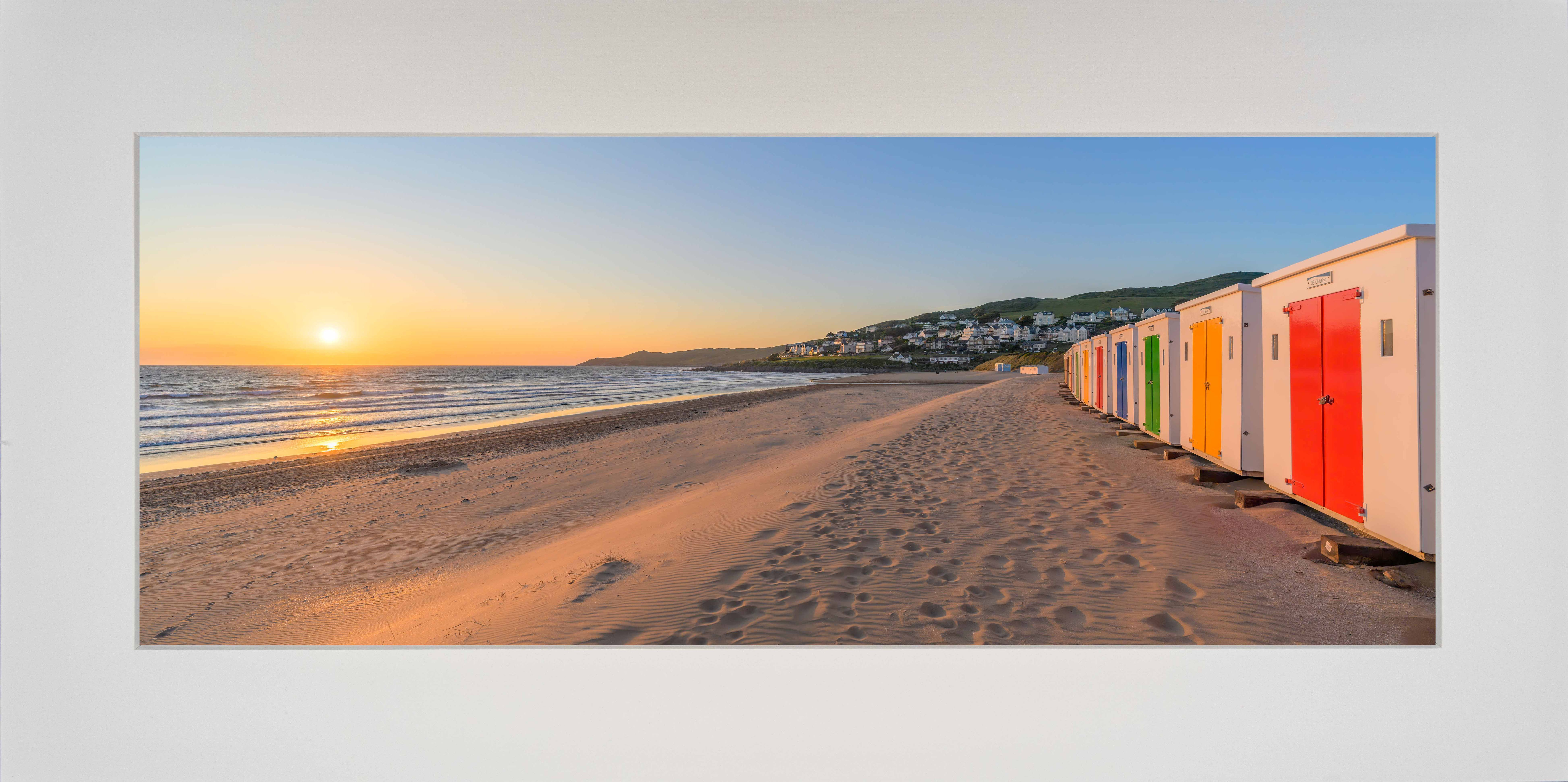 Red Yellow Green Blue Sunset and Stripes - 24x12 inch Signed Mounted Photo