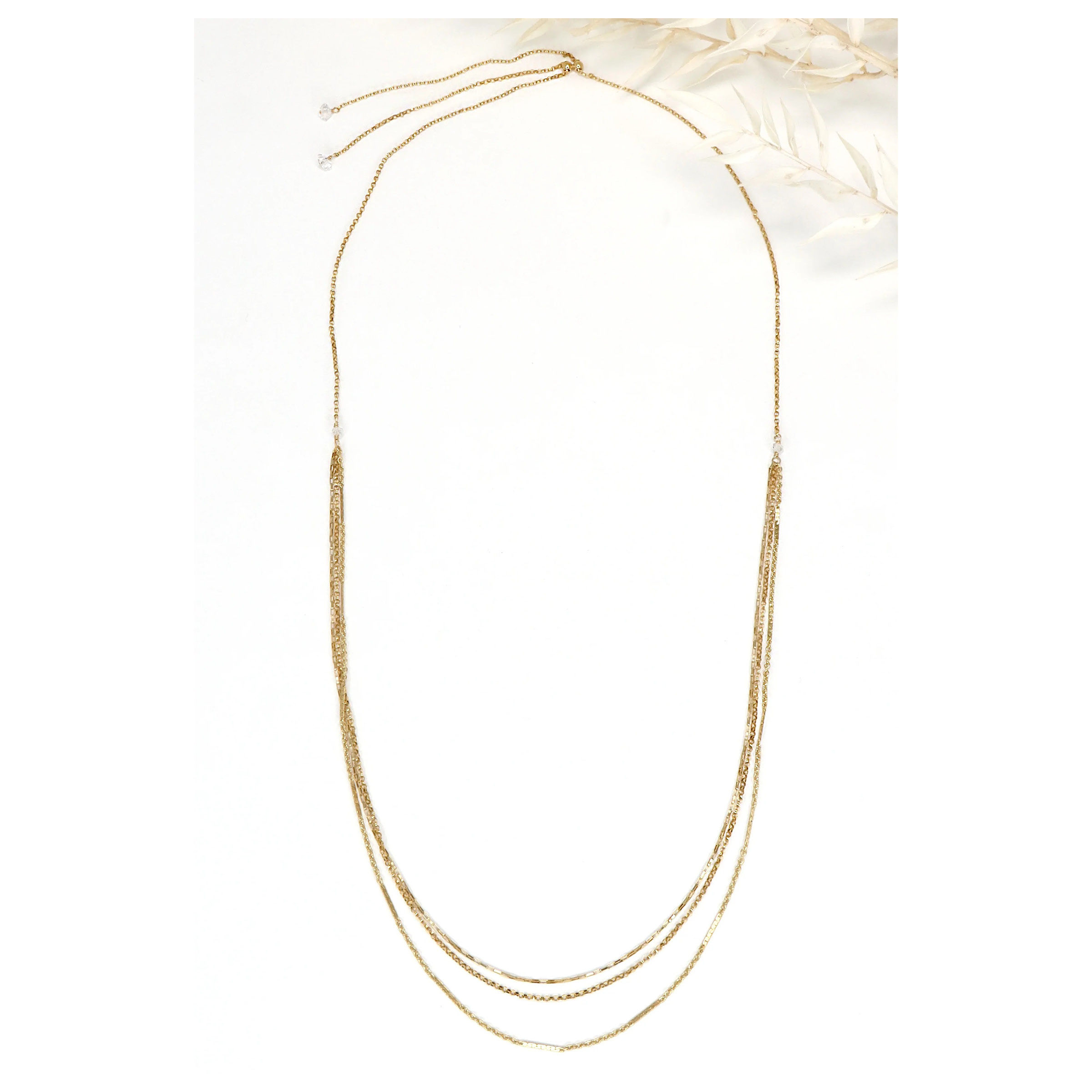 Glissando Gold Trio Necklace