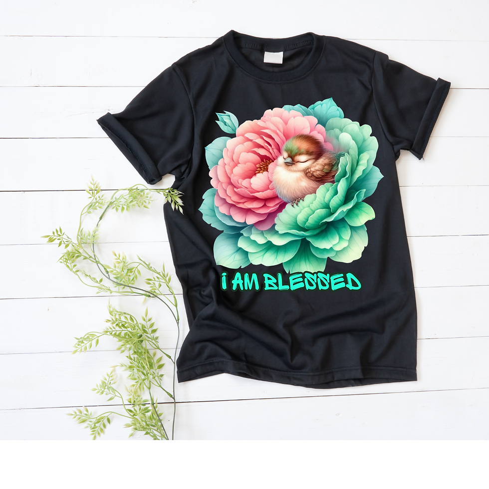 Thumbnail: Sleepy Bird I Am Blessed T-Shirt