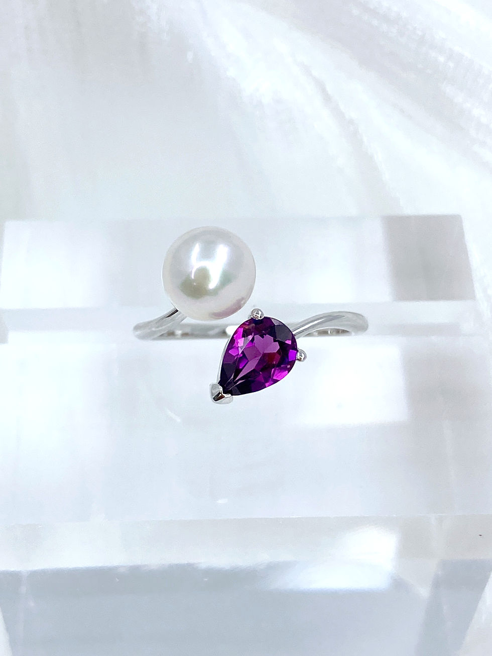 Thumbnail: Akoya Gemstone Ring 天然晶石日本Akoya戒指