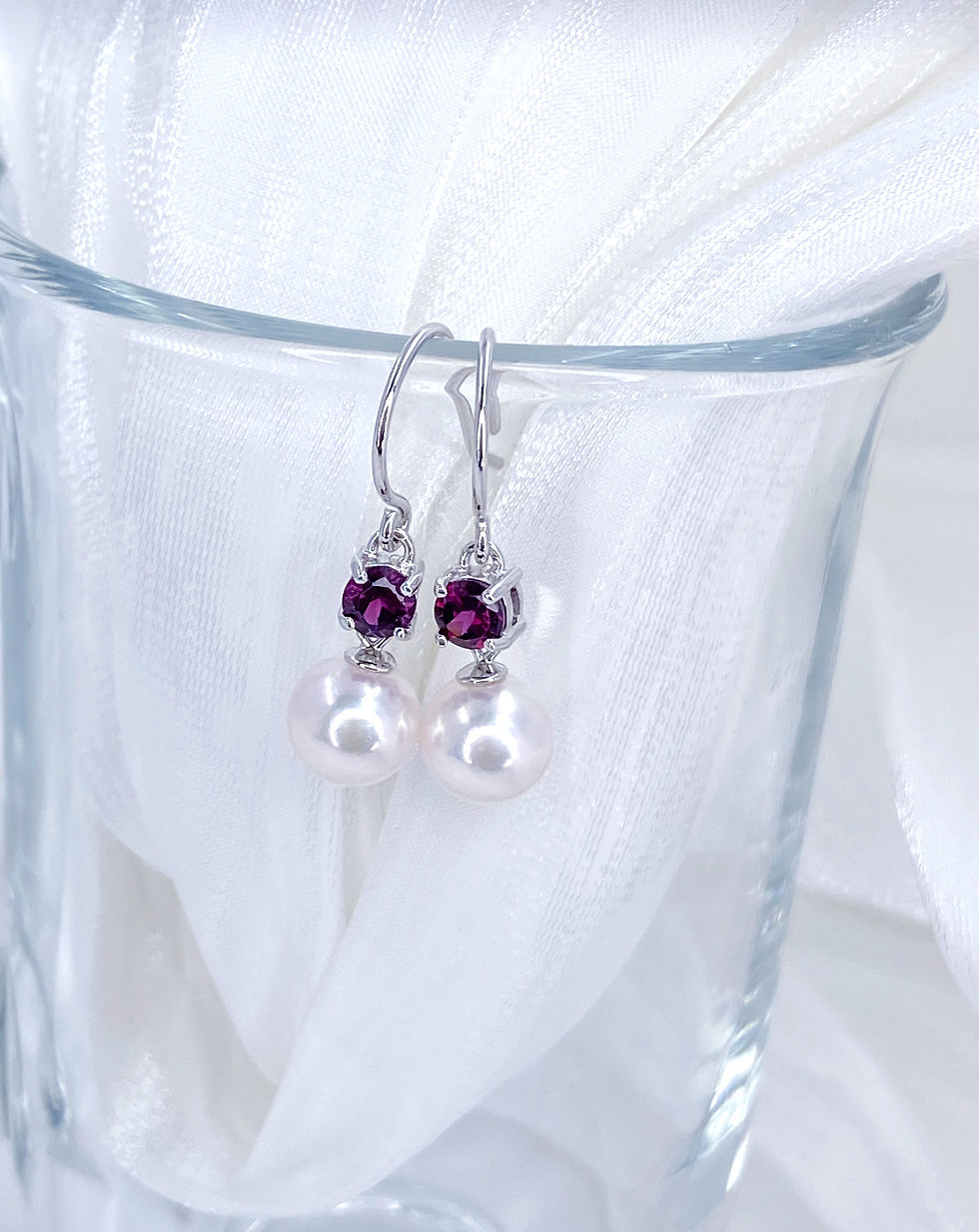 Thumbnail: Akoya Gemstone 925 Silver Earring 日本Akoya 天然晶石925銀耳環