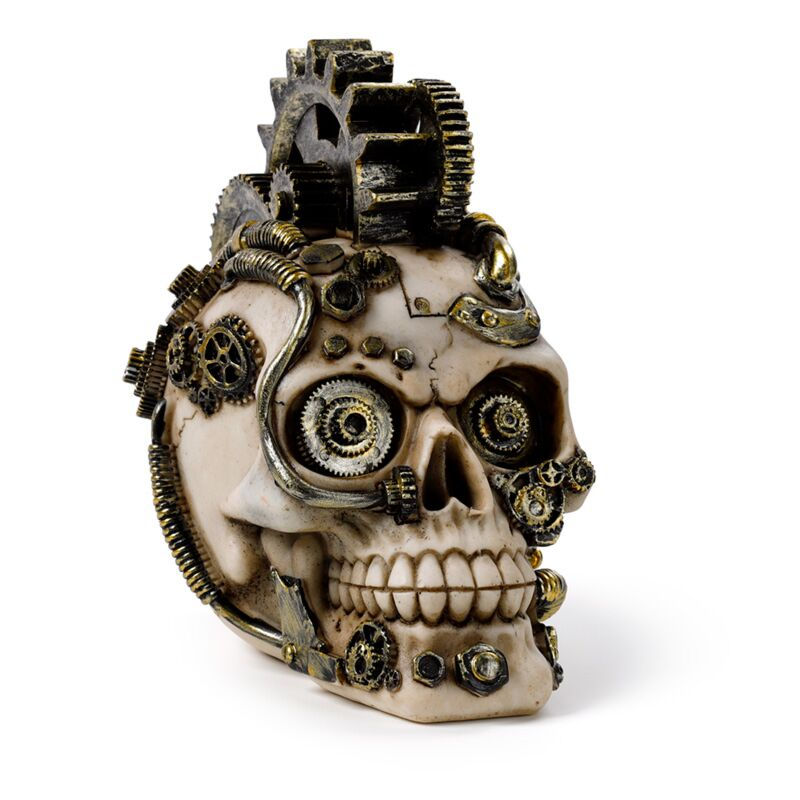 Mechanical Skull vista laterale Teschio Steampunk 17 cm | Puckator
