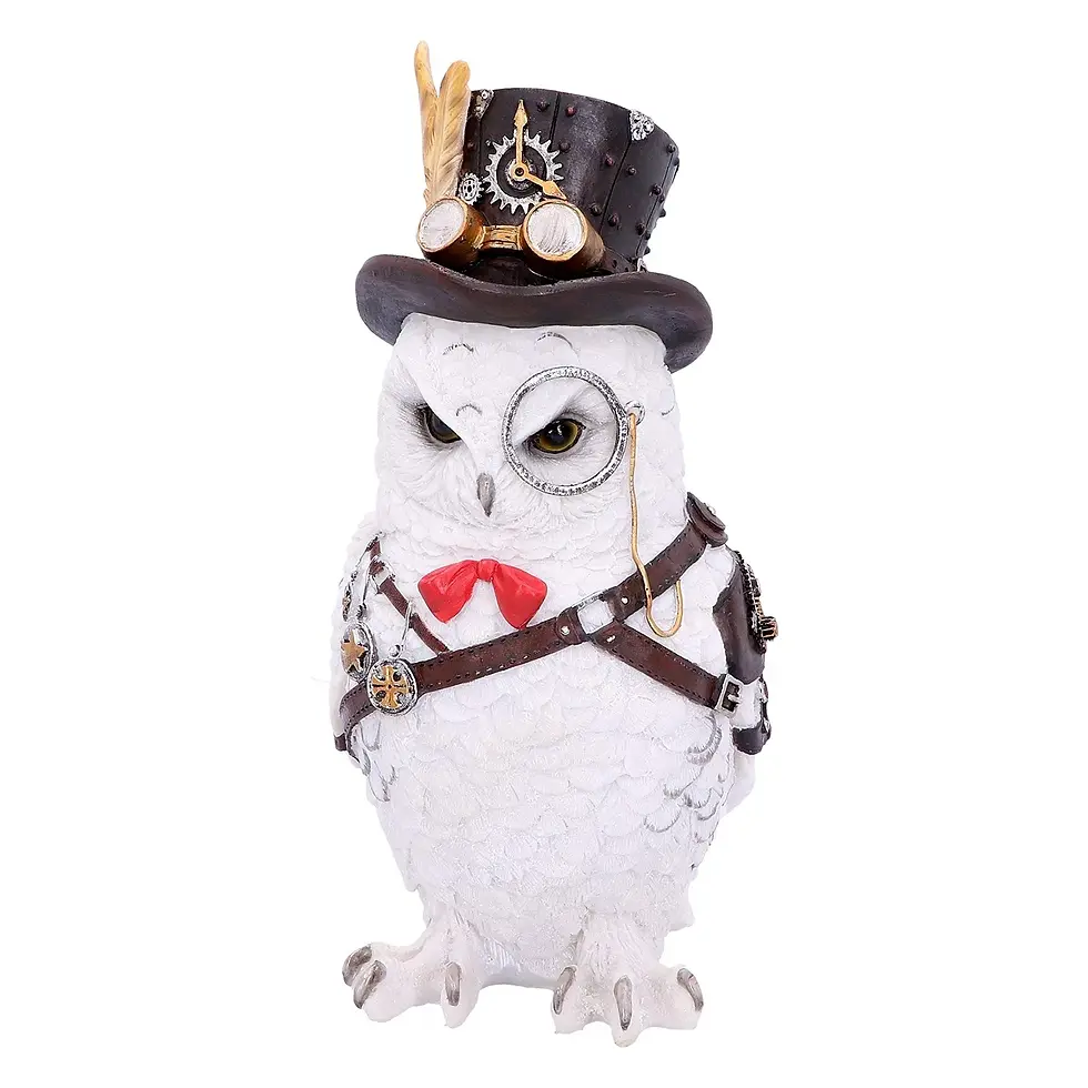 Cogsmith Owl vista frontale Gufo Steampunk 23 cm | Nemesis Now