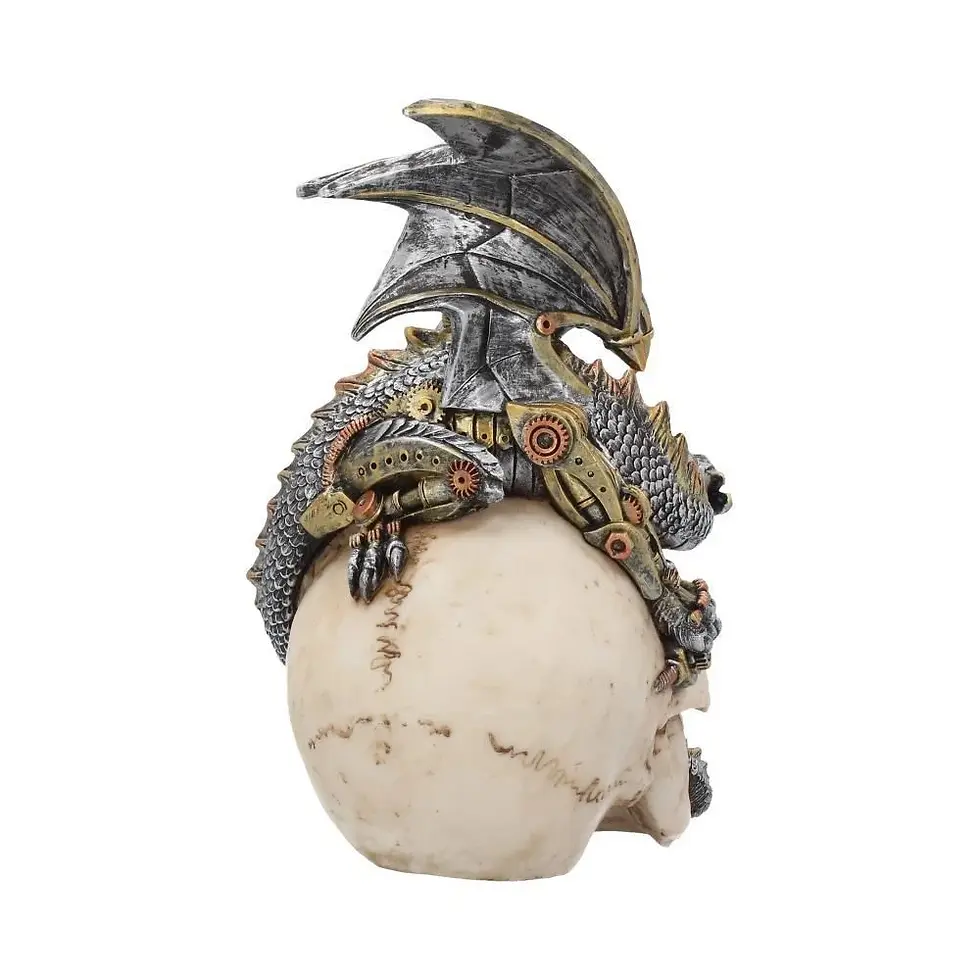 Miniatura: Steel Wing - Drago Meccanico su Teschio 21cm