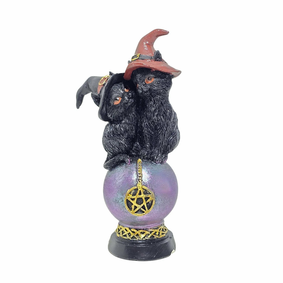 Miniatura: Clairvoyant Cats vista frontale B Coppia di Gattini Stregoni su Sfera Magica Puckator 14cm