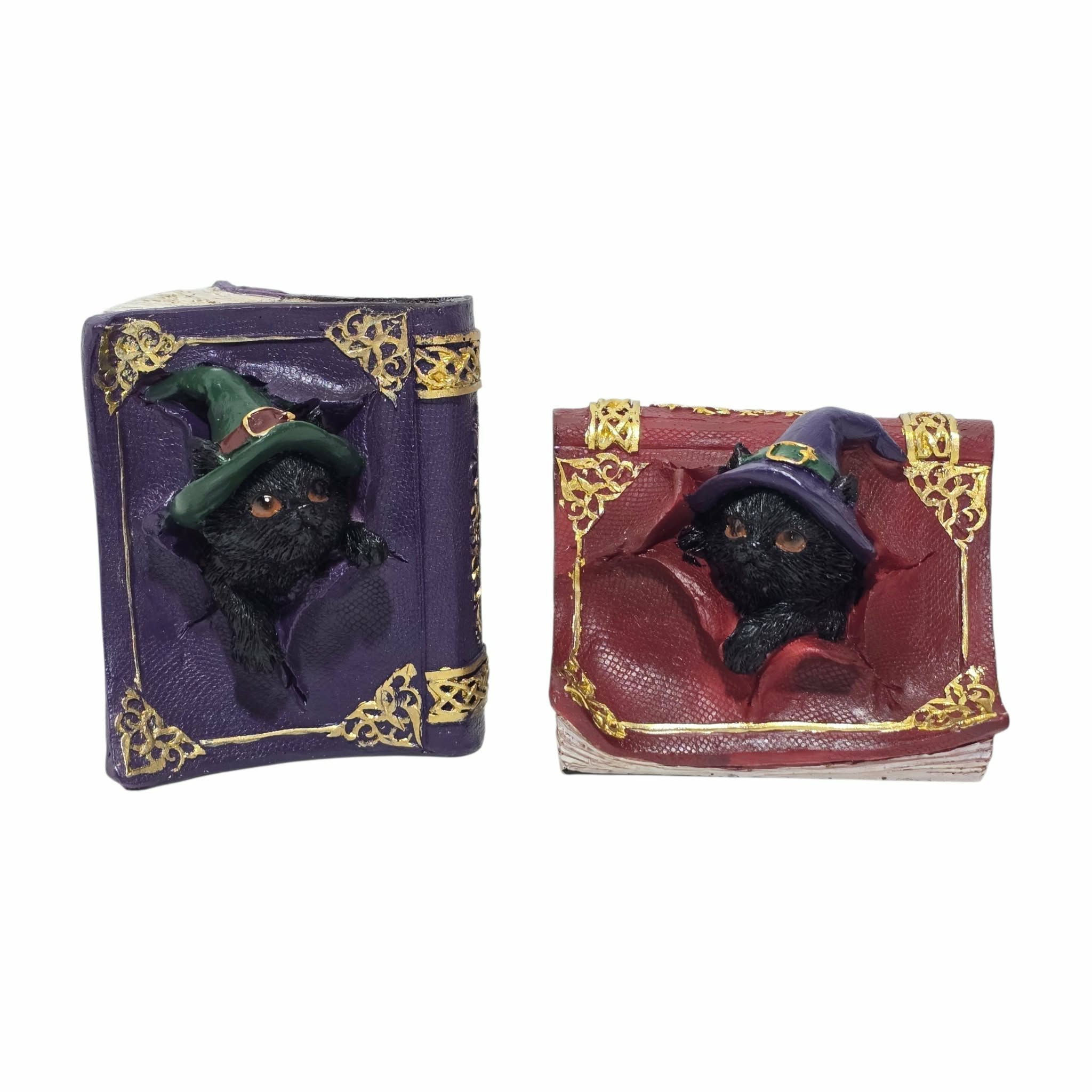 Purrfect Spell vista gruppo Gattino Stregone che Spunta dal Libro Magico Puckator 8cm