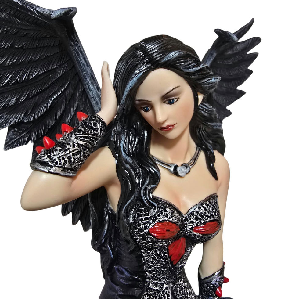 Miniatura: Ravynne vista dettaglio Fata Gotica con Corvo 31 cm | Nemesis Now