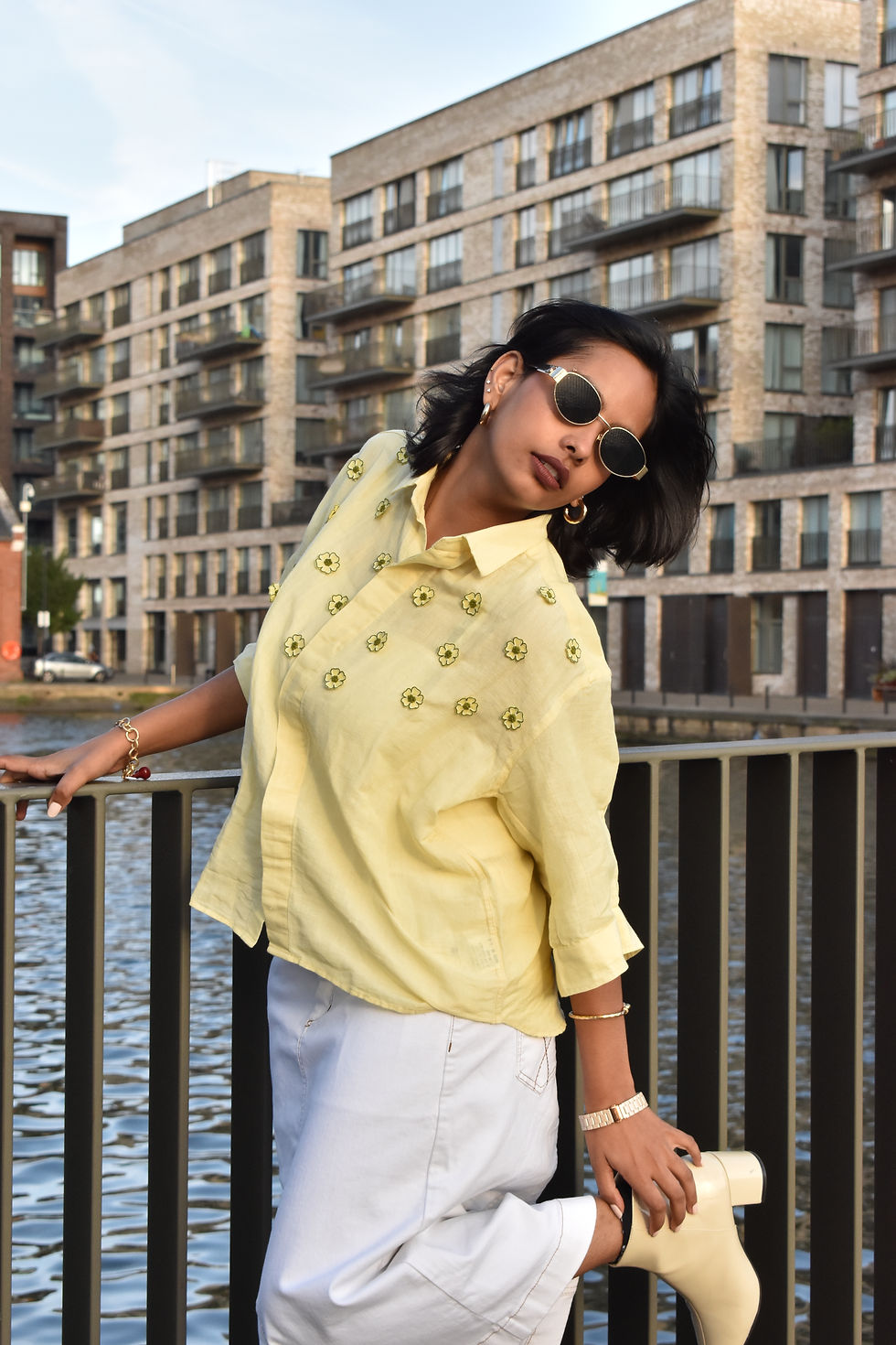 Sunny Blossom Hand Embroidered Shirt