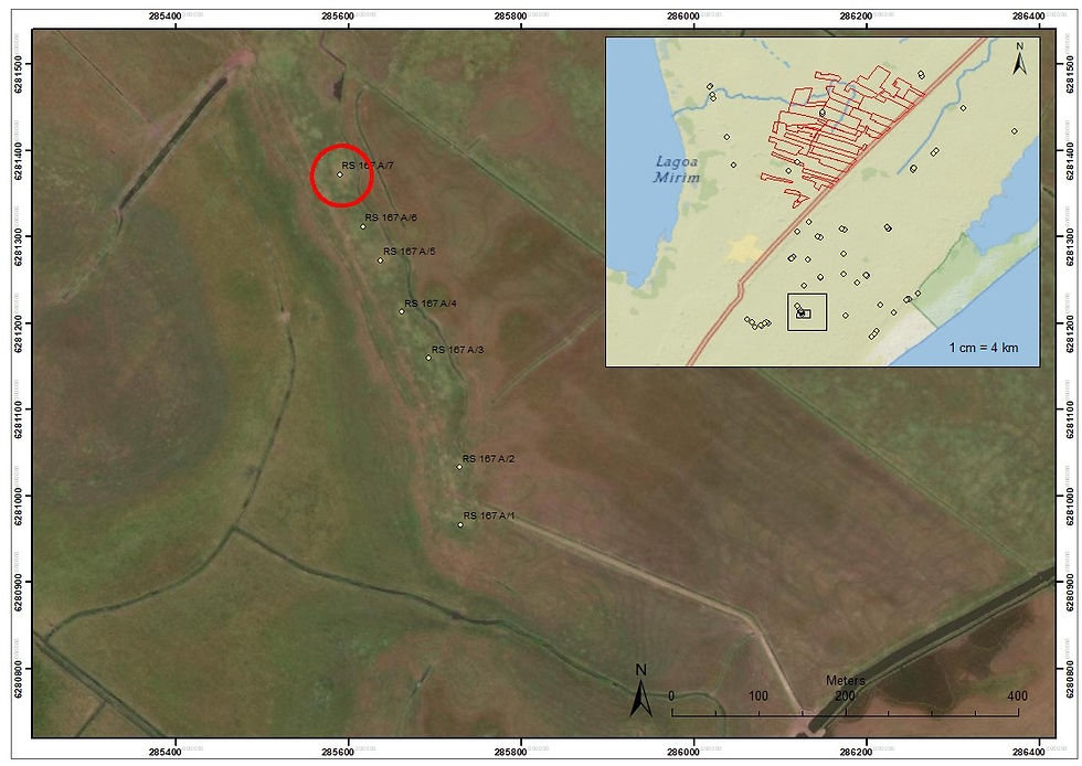 Localização do Sítio RS 167 A/7 no Complexo RS 167