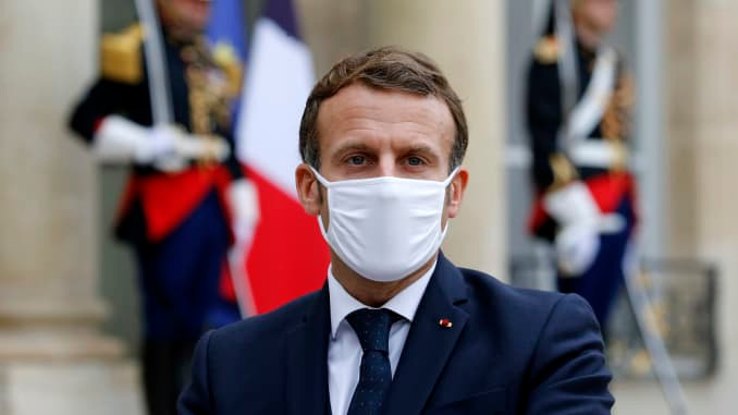 French president Macron, tests positive for Covid19.