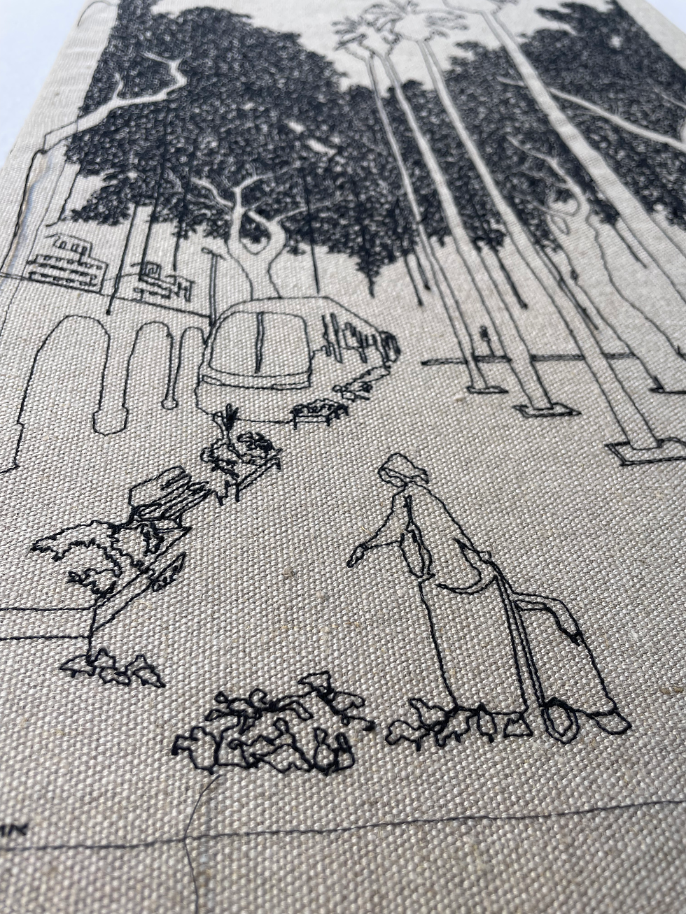 Thumbnail: Sewn sketch 64/40cm -jaffa -jerusalem blvrd 