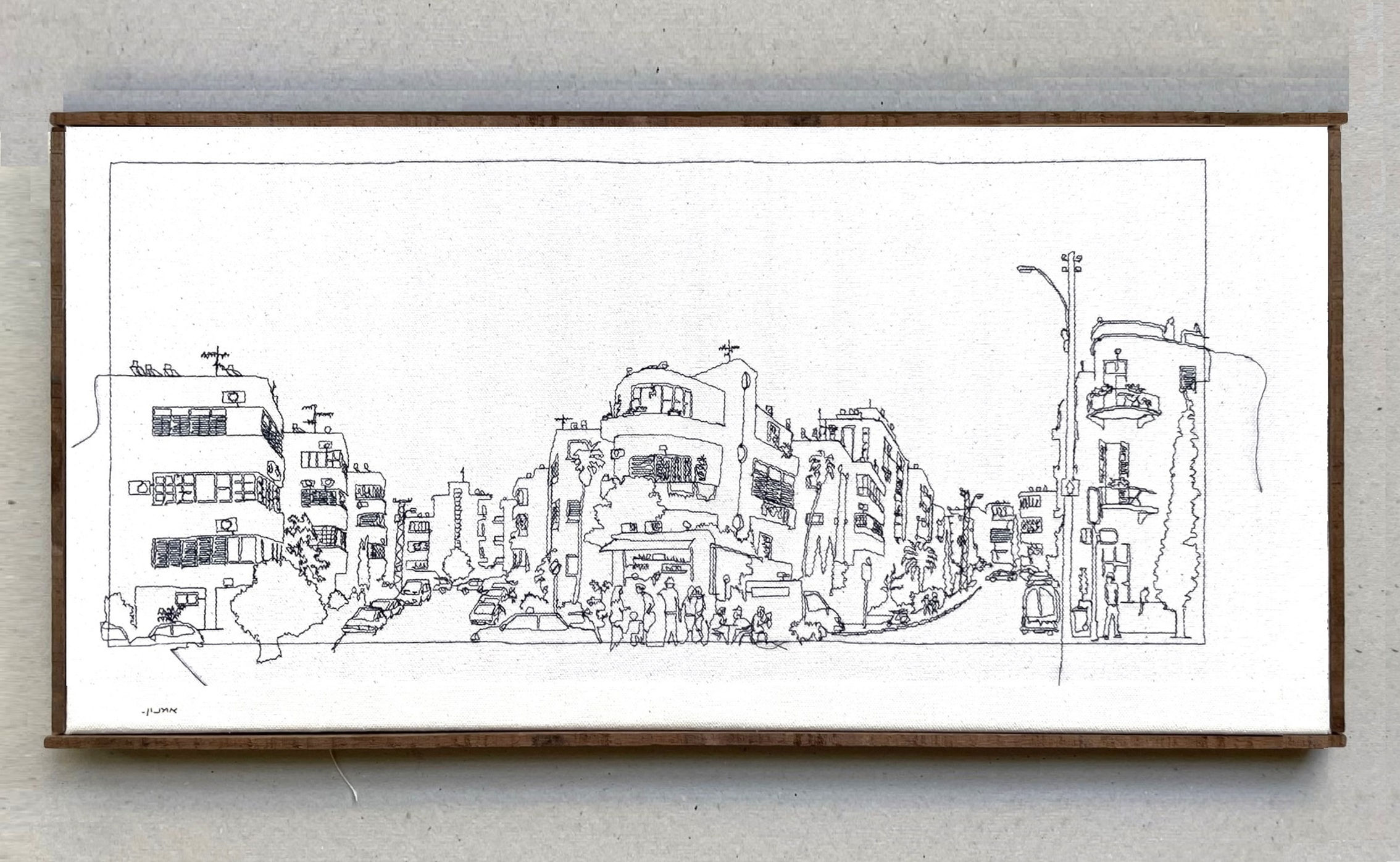   Sewn sketch 60/28 -  tel aviv streets 