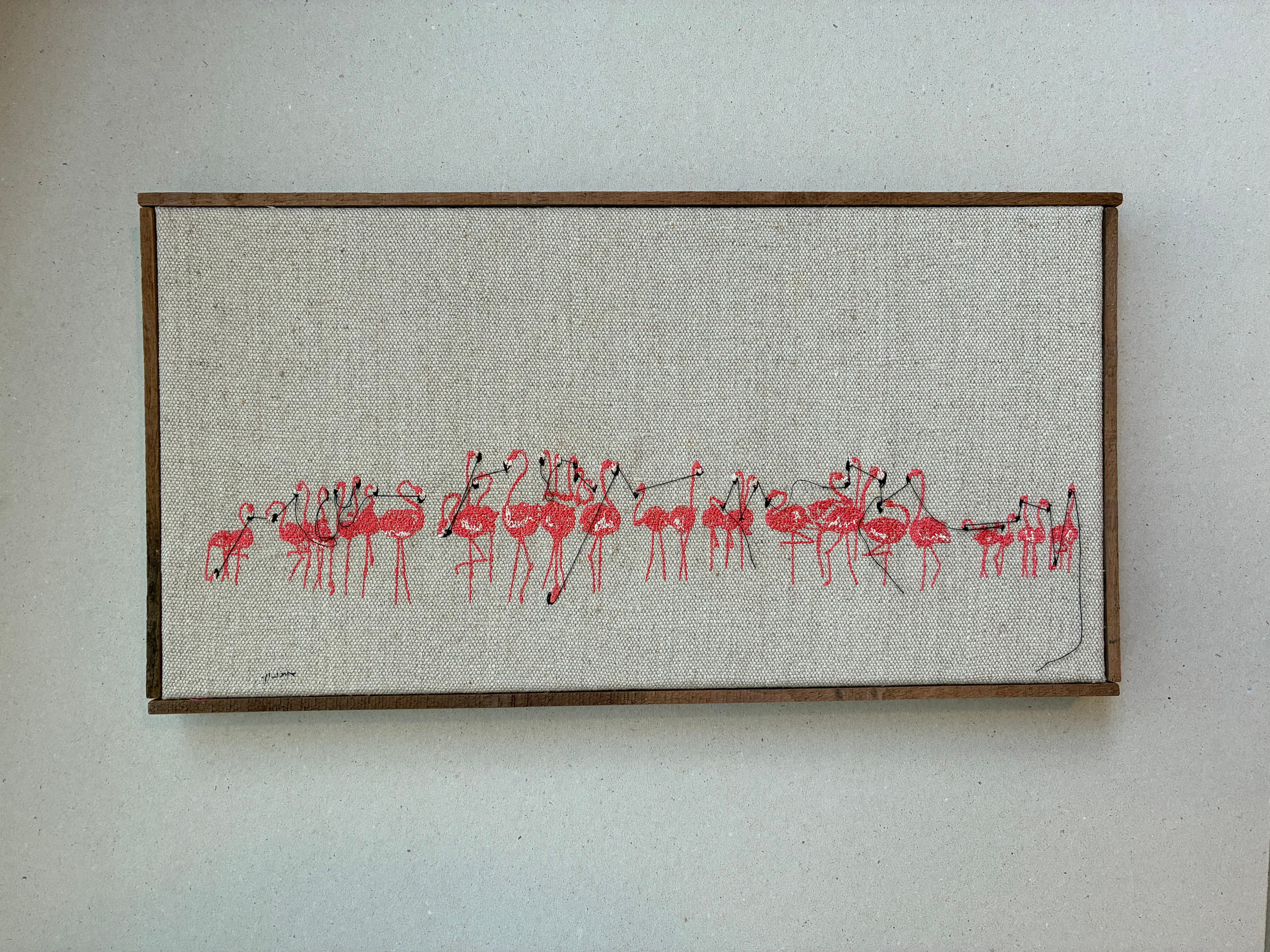 sewn sketch 46/25cm - flamingo flock