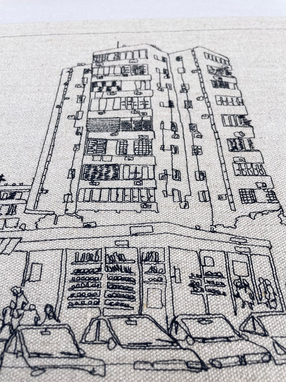Thumbnail: sewn sketch 70/40cm- jaffa streets  