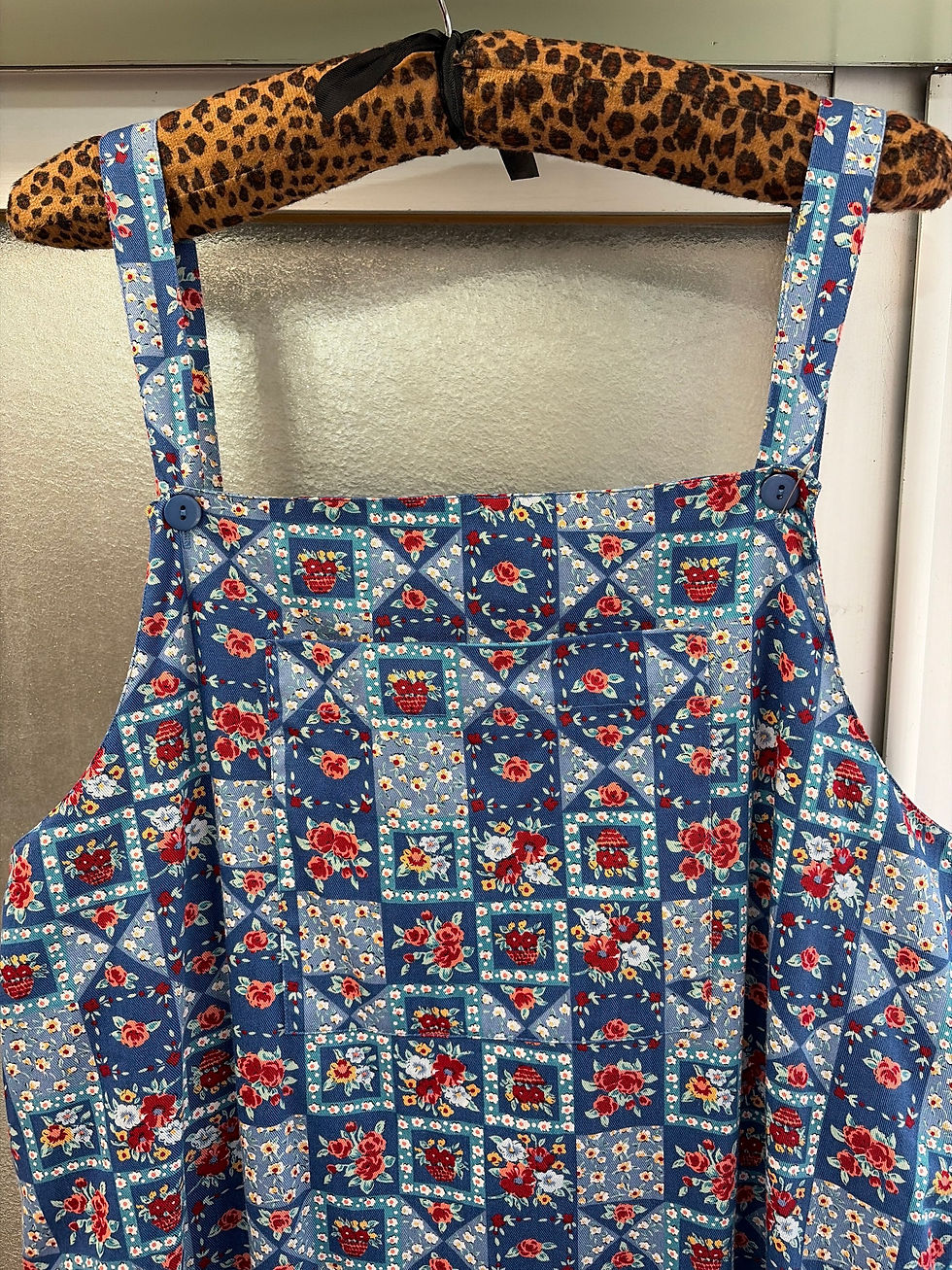 サムネイル： 70-80s Vintage French  Patchwork Print Apron