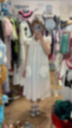 サムネイル： 70s "Young Edwardian by Arpeja" White Ruffle Embroidery Dress