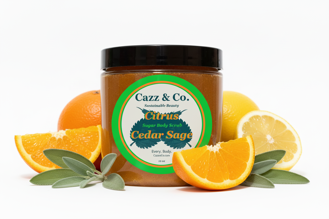 Citrus Cedar Sage Organic Sugar Scrub 10oz