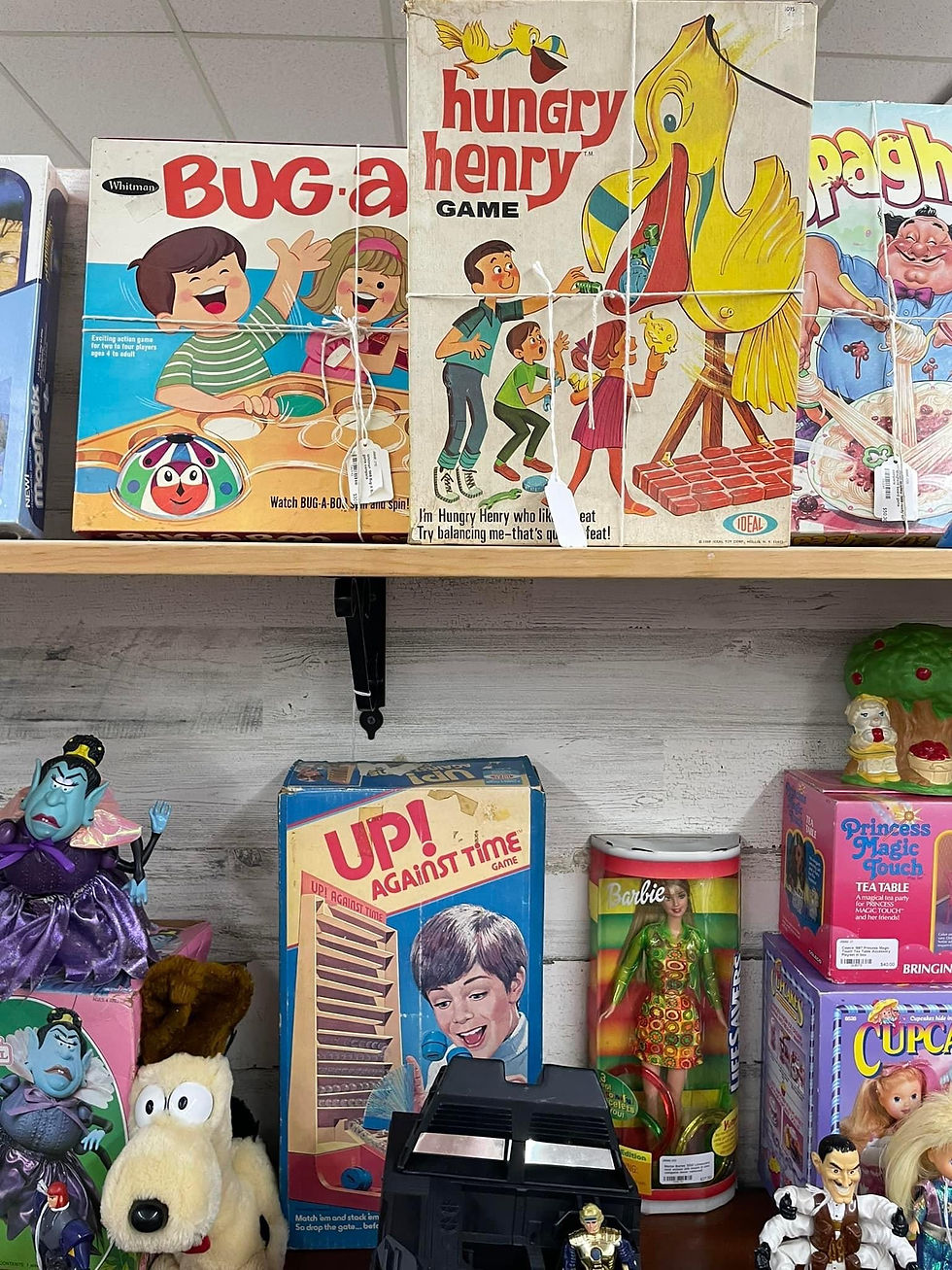 Vintage Games in Antique Mall Booth