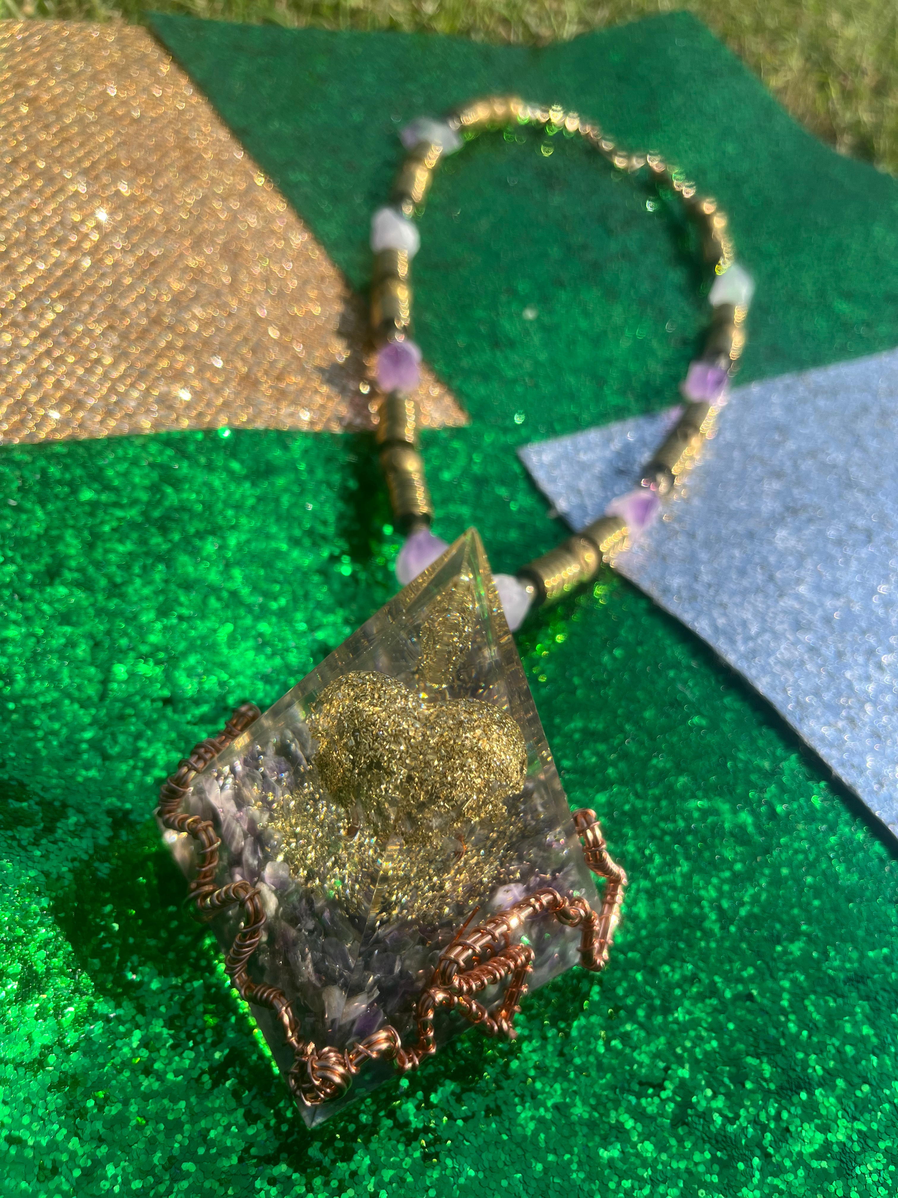 Amethyst Pyramid and Hematite Healing