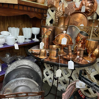 Copper and silver collectible dishes