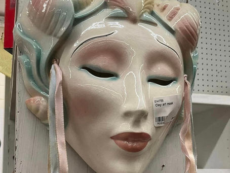 Art Deco porcelain mask