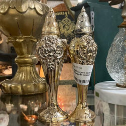 Antique silver salt and pepper shakers