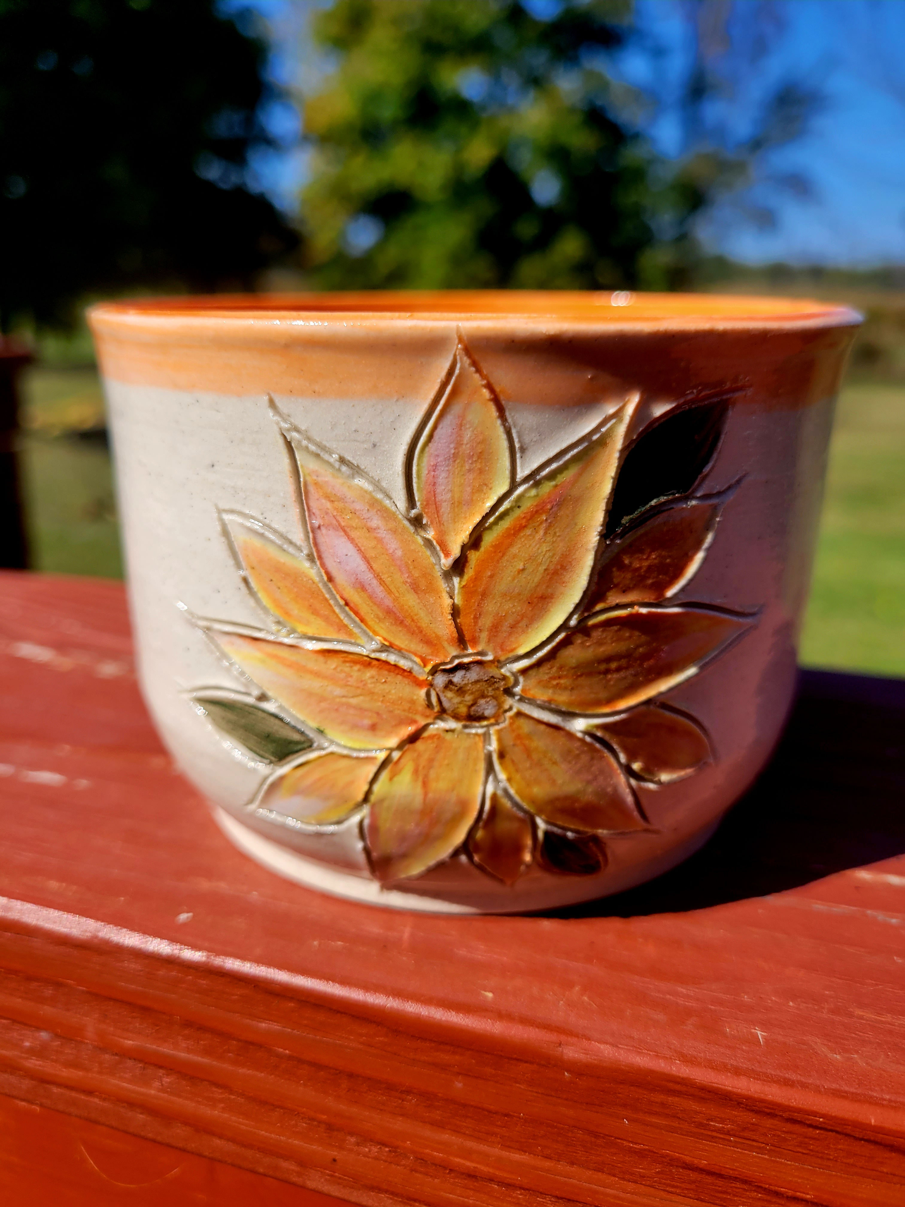 Sunflower Ceramic Planter