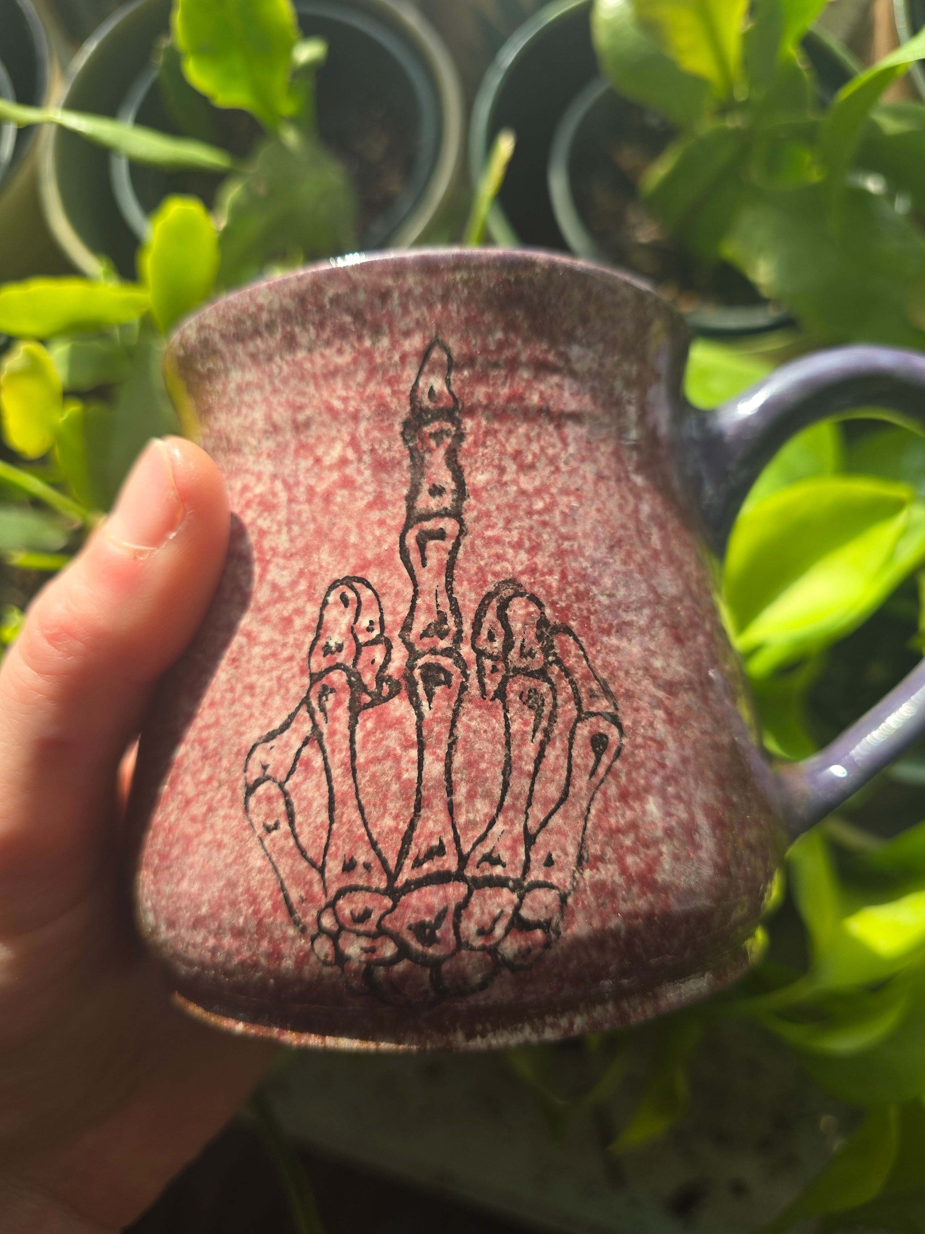 Skeleton Middle Finger Mug