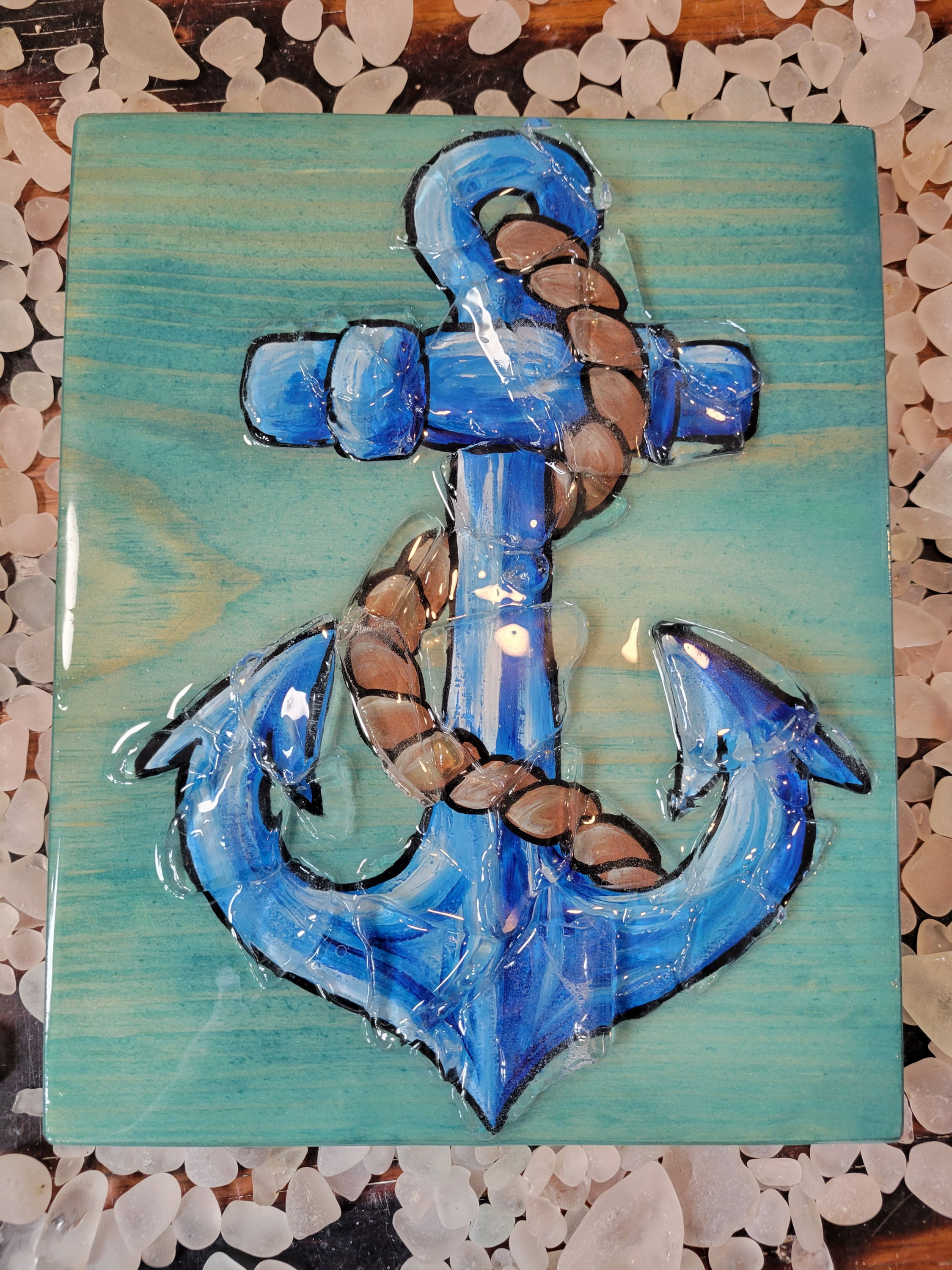Anchor-Beach Glass-Mosaic-8"x10"