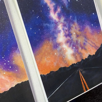 triptych of a starry sky drawing