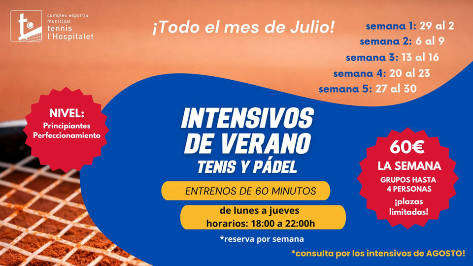 intensivos de verano, tenis y padel