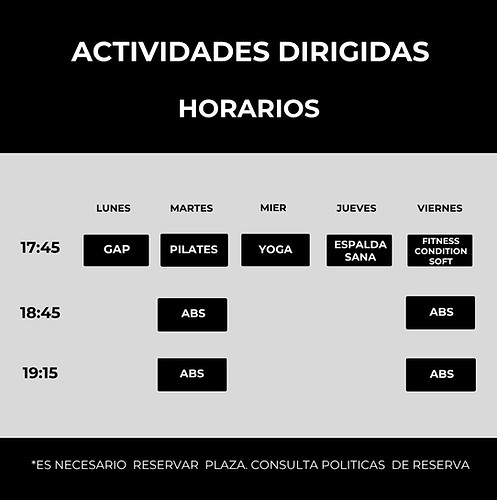 HORARIOS