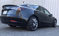 Traverse Ridge Racing - Black Tesla Model 3 with 20" Silver Metallic True Turbine wheels 2