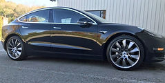 Traverse Ridge Racing - Black Tesla Model 3 with 20" Silver Metallic True Turbine wheels