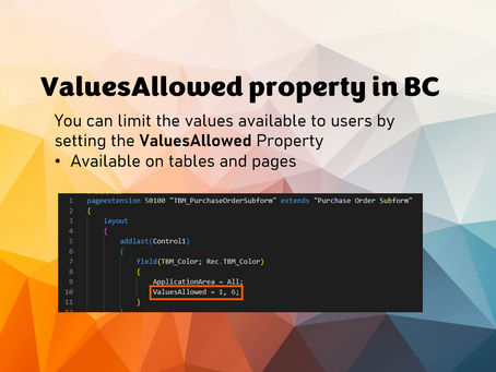 ValuesAllowed property in BC