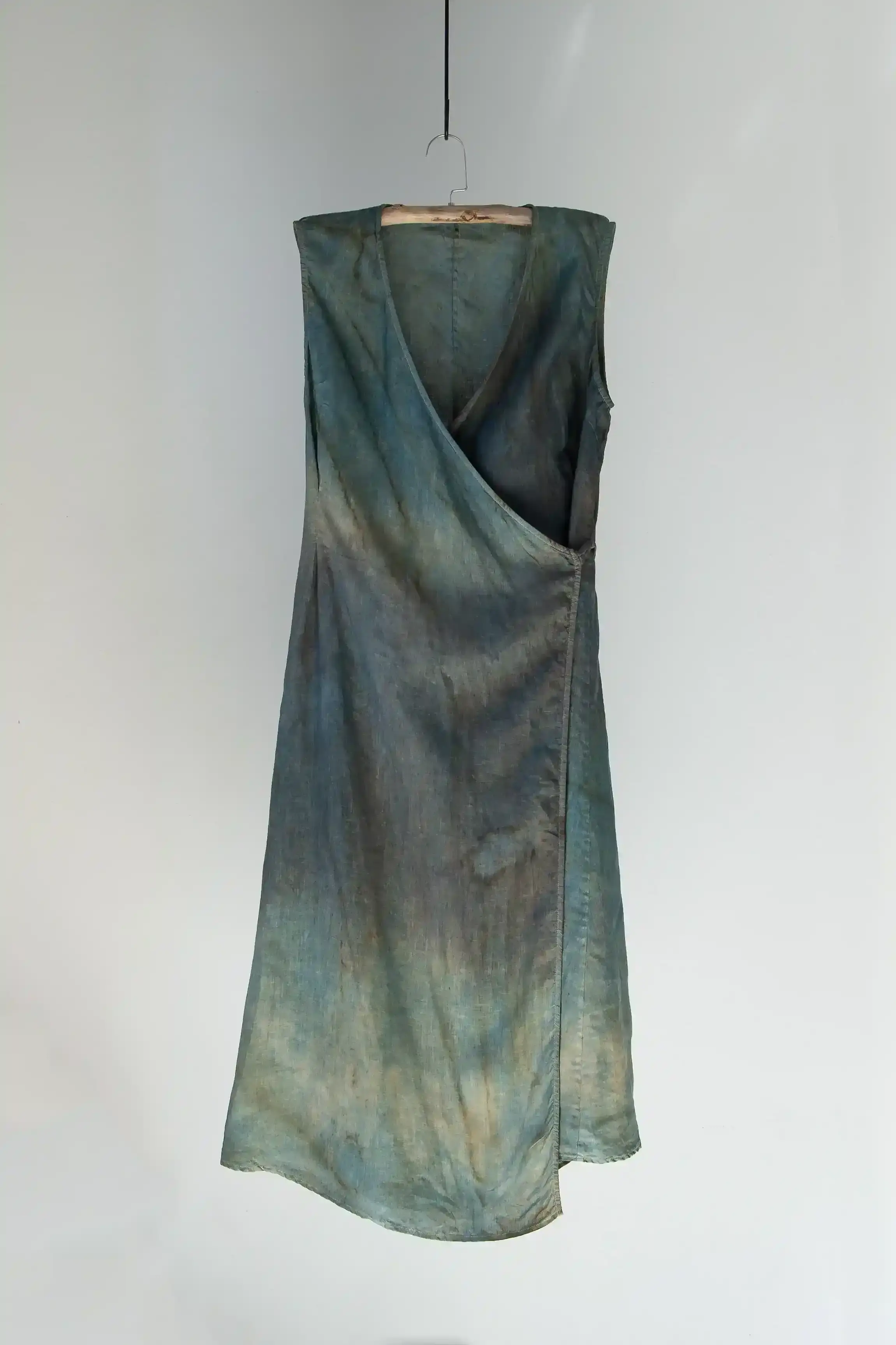 Plant-Dyed Relaxed Wrap Dress · Mist