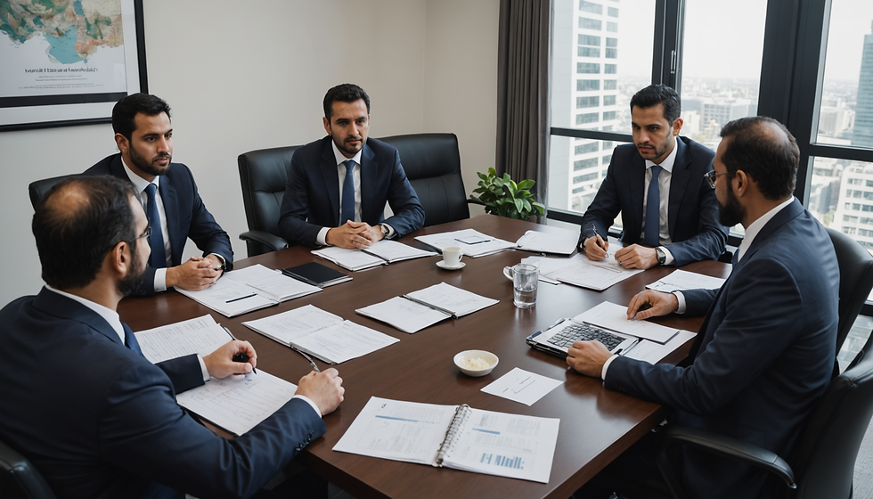 A business meeting to discuss Halal financing options