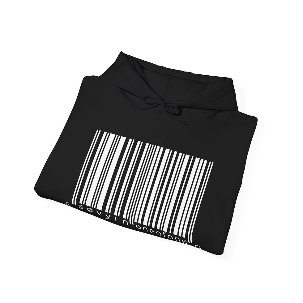 Thumbnail: Barcode White Hooded Sweatshirt