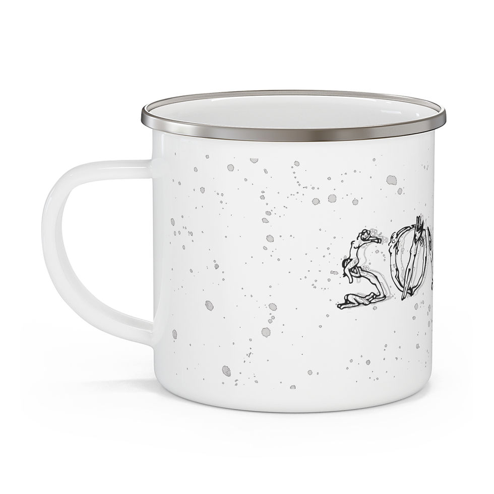 Thumbnail: Enamel Naked Lady Mug White