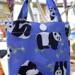 recycled shopping bag panda pattern