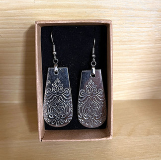 upcycled earrings from spoon handles