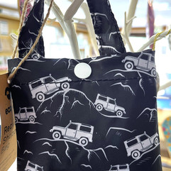 recycled shopping bag tractor pattern