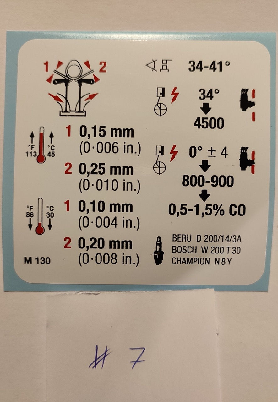 Techn. Aufkleber M130 V