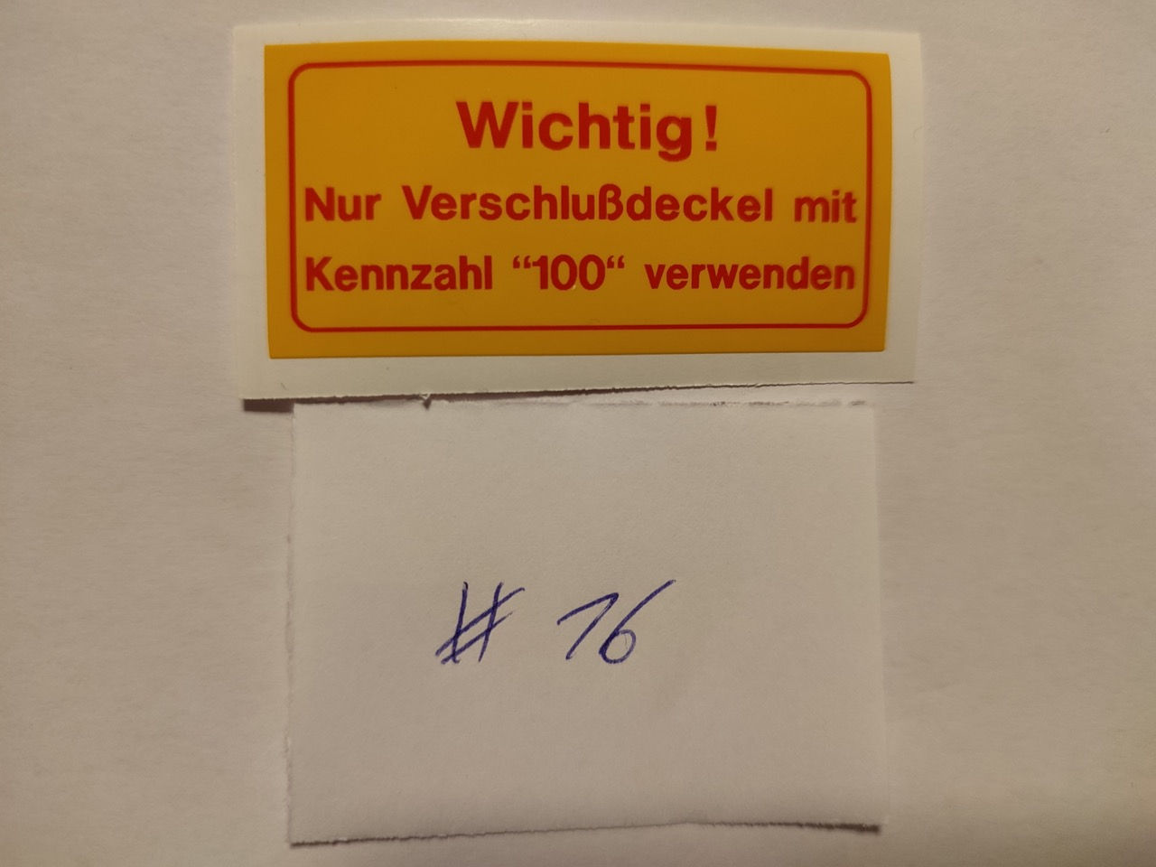 Techn. Aufkleber Kühlerdeckel gelb