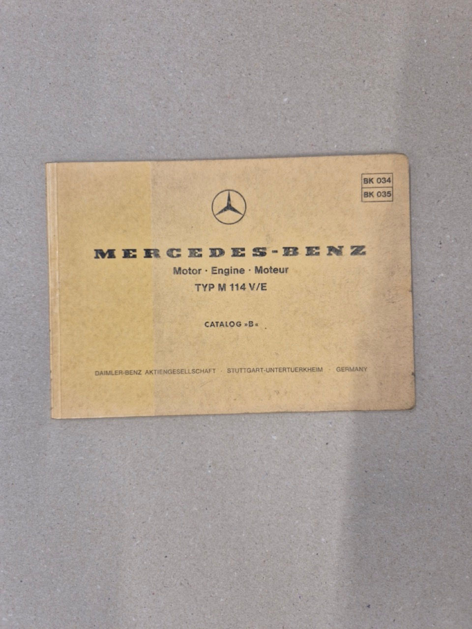 Mercedes-Benz Motor Typ M 114 V/E Catalog B